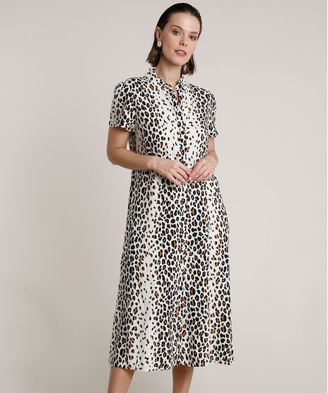 Vestido-Chemise-Feminino-Midi-Estampado-Animal-Print-Onca-Manga-Curta-Bege-Claro-9676646-Bege_Claro_1