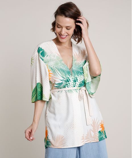 Kimono-Feminino-Estampado-de-Folhagem-com-Faixa-para-Amarrar-Off-White-9681379-Off_White_1