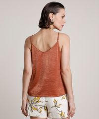 Regata-Feminina-Acetinada-com-Botoes-Alcas-Finas-Decote-V-Marrom-Claro-9676639-Marrom_Claro_2
