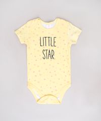 Body-Infantil--Little-Star--Estampado-de-Estrelas-Manga-Curta-Amarelo-9602187-Amarelo_1
