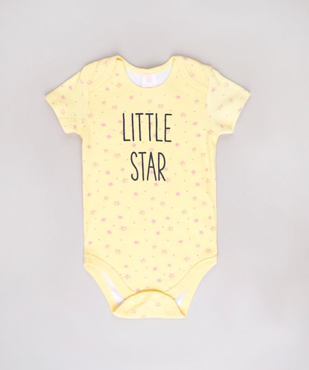 Body-Infantil--Little-Star--Estampado-de-Estrelas-Manga-Curta-Amarelo-9602187-Amarelo_1