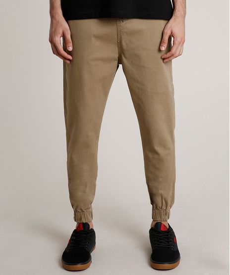 Calca-de-Sarja-Masculina-Jogger-Slim--Bege-Escuro-9779211-Bege_Escuro_1