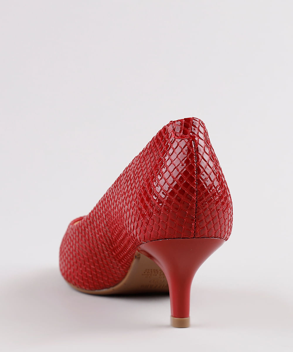 scarpin vizzano vermelho verniz cintilante