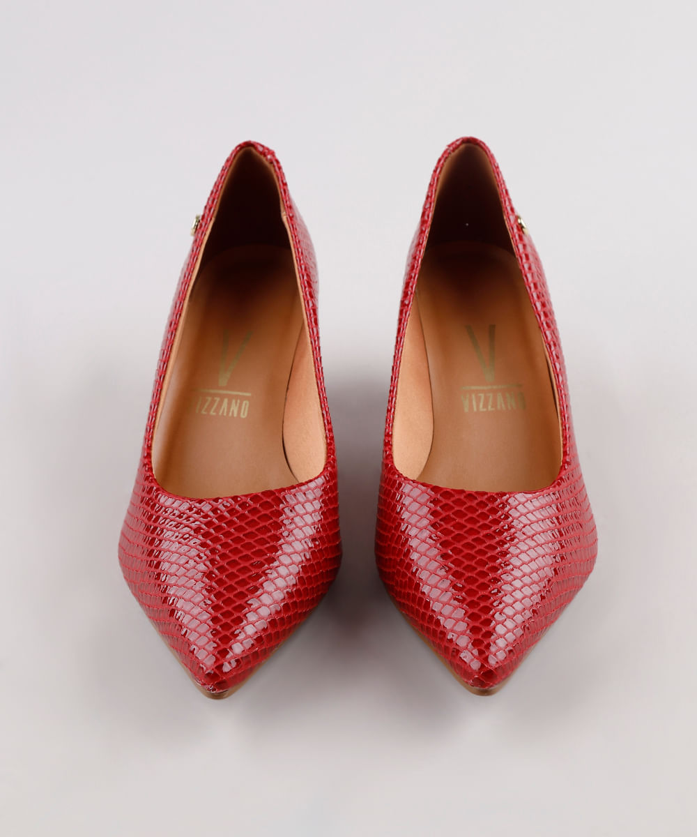 scarpin vizzano vermelho verniz