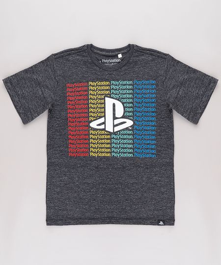Camiseta-Infantil-PlayStation-Manga-Curta-Cinza-Mescla-Escuro-9732794-Cinza_Mescla_Escuro_1