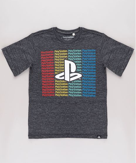 Camiseta-Infantil-PlayStation-Manga-Curta-Cinza-Mescla-Escuro-9732794-Cinza_Mescla_Escuro_1