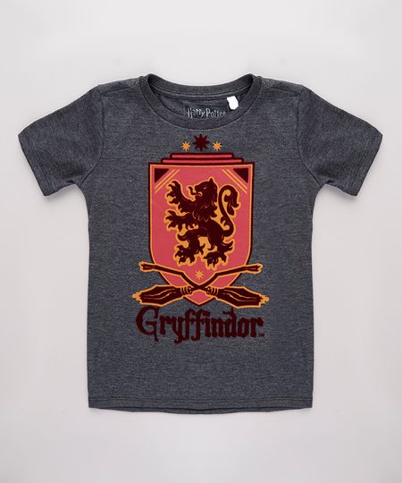 Camiseta-Infantil-Harry-Potter-Grifinoria-Manga-Curta-Cinza-Mescla-Escuro-9818720-Cinza_Mescla_Escuro_1