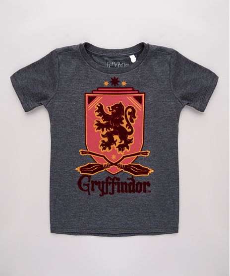 Camiseta-Infantil-Harry-Potter-Grifinoria-Manga-Curta-Cinza-Mescla-Escuro-9818720-Cinza_Mescla_Escuro_1
