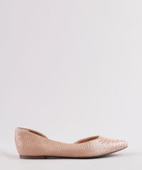 Sapatilha-Feminina-Via-Uno-Aberta-Bico-Fino-Texturizada-Cobra--em-Verniz-Bege-9685833-Bege_1