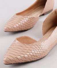 Sapatilha-Feminina-Via-Uno-Aberta-Bico-Fino-Texturizada-Cobra--em-Verniz-Bege-9685833-Bege_2