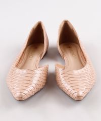 Sapatilha-Feminina-Via-Uno-Aberta-Bico-Fino-Texturizada-Cobra--em-Verniz-Bege-9685833-Bege_4