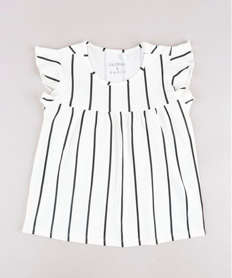 Blusa-Infantil-Listrada-com-Babado-na-Manga---Elastico-de-Cabelo-Scrunchie-Off-White-9826480-Off_White_1