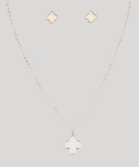Kit-de-Brinco---Colar-Femininos-Folheados-com-Trevo-Dourado-9775329-Dourado_1
