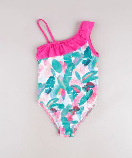 Maio-Infantil-Um-Ombro-So-Estampado-de-Folhagem-com-Babado-Protecao-UV50--Off-White-9740627-Off_White_1