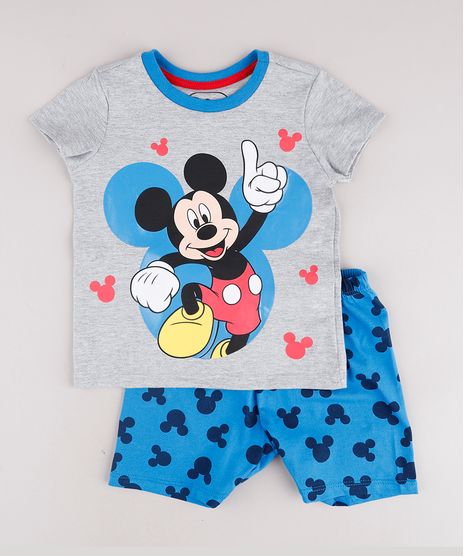Pijama-Infantil-Mickey-Manga-Curta-Cinza-Mescla-9762288-Cinza_Mescla_1