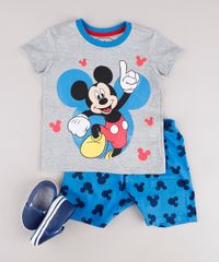 Pijama-Infantil-Mickey-Manga-Curta-Cinza-Mescla-9762288-Cinza_Mescla_3