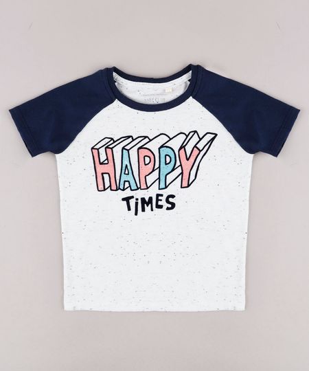 Camiseta-Infantil-Raglan--Happy-Times--Manga-Curta-Off-White-9755330-Off_White_1