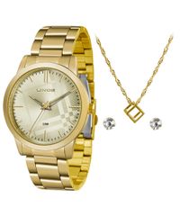 Kit-de-Relogio-Analogico-Lince-Feminino---Brinco---Colar---LRG4554L-KV00C1KX-Dourado-9338302-Dourado_1