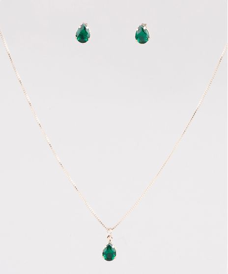 Kit-de-Brinco---Colar-Femininos-Folheados-com-Pedra-Zirconia-Dourado-9544846-Dourado_1_1