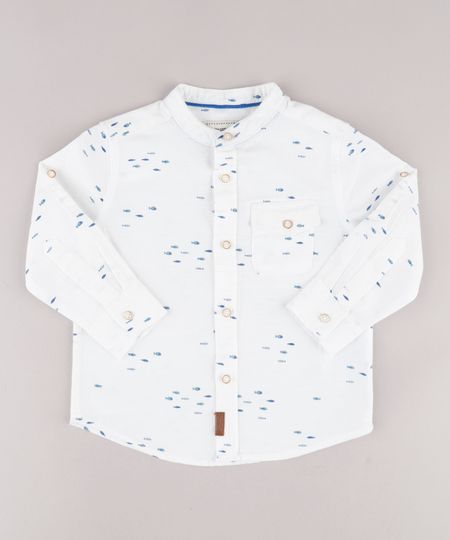 Camisa-Infantil-Estampada-de-Peixe-com-Bolso-Manga-Longa-Gola-Padre-Off-White-9670873-Off_White_1