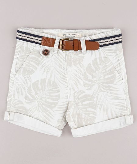 Bermuda-de-Sarja-Infantil-Estampada-de-Folhagem-com-Cinto-Off-White-9662016-Off_White_1