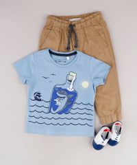 Camiseta-Infantil-com-Estampa-Interativa-de-Tubarao-na-Garrafa-Manga-Curta-Azul-9731955-Azul_3