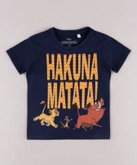 Camiseta-Infantil--Hakuna-Matata---O-Rei-Leao-Manga-Curta-Azul-Marinho-9730451-Azul_Marinho_1