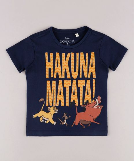 Camiseta-Infantil--Hakuna-Matata---O-Rei-Leao-Manga-Curta-Azul-Marinho-9730451-Azul_Marinho_1