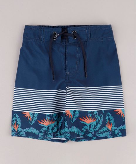 Bermuda-Surf-Infantil-com-Listras-e-Folhagem-Azul-Marinho-9667559-Azul_Marinho_1