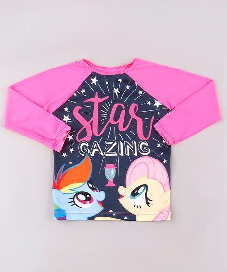 Blusa-de-Praia-Infantil-Raglan-My-Little-Pony-Manga-Longa-com-Protecao-UV50--Rosa-Neon-9740049-Rosa_Neon_1