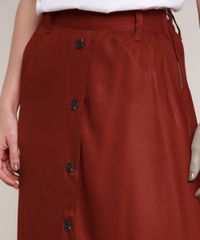 Saia-Feminina-Midi-com-Botoes-e-Bolsos-Cobre-9758592-Cobre_4