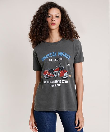 T-Shirt-Feminina-Mindset--American-Vintage--Moto-Manga-Curta-Decote-Redondo-Chumbo-9846887-Chumbo_1