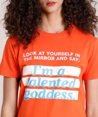 T-Shirt-Feminina-Mindset--I-m-a-Talented-Goddess--Manga-Curta-Decote-Redondo-Laranja-9846888-Laranja_4