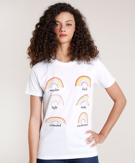 T-Shirt-Feminina-Mindset-Arco-Iris-Manga-Curta-Decote-Redondo-Branca-9846884-Branco_1