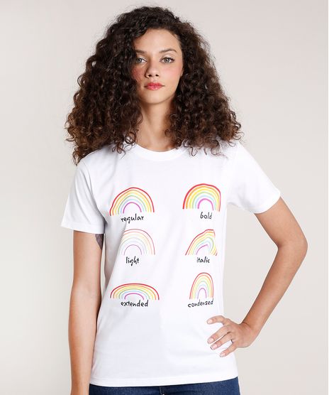 T-Shirt-Feminina-Mindset-Arco-Iris-Manga-Curta-Decote-Redondo-Branca-9846884-Branco_1
