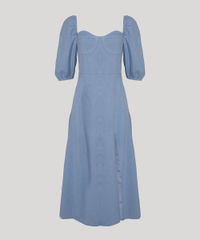 Vestido-Jeans-Feminino-Mindset-Midi-com-Fenda-Manga-Bufante-Azul-Claro-9856296-Azul_Claro_5