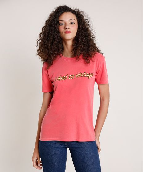 T-Shirt-Feminina-Mindset--I-Feel-So-Vintage--Manga-Curta-Decote-Redondo-Vermelha-Claro-9846896-Vermelho_Claro_1