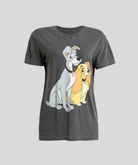 T-Shirt-Feminina-Mindset-A-Dama-e-o-Vagabundo-Manga-Curta-Decote-Redondo-Chumbo-9846886-Chumbo_5
