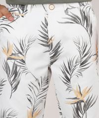 Bermuda-de-Sarja-Masculina-Reta-Estampada-de-Folhagem-Off-White-9656990-Off_White_2