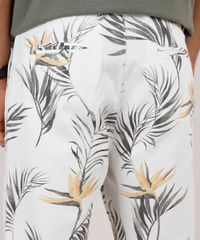 Bermuda-de-Sarja-Masculina-Reta-Estampada-de-Folhagem-Off-White-9656990-Off_White_5