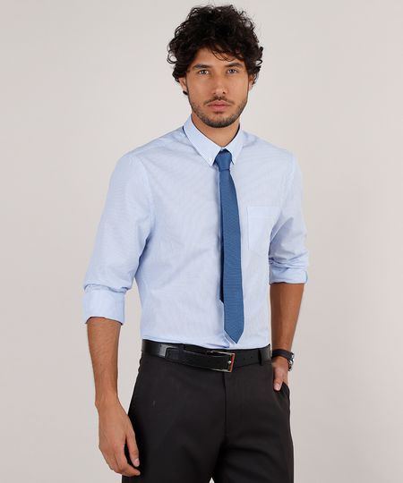 Kit-de-Camisa-Masculina-Social-Comfort-Listrada-Manga-Longa---Gravata-em-Jacquard-Azul-Claro-9639462-Azul_Claro_1 Kit-de-Camisa-Masculina-Social-Comfort-Listrada-Manga-Longa---Gravata-em-Jacquard-Azul-Claro-9639462-Azul_Claro_1