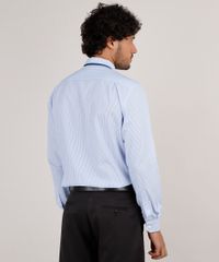 Kit-de-Camisa-Masculina-Social-Comfort-Listrada-Manga-Longa---Gravata-em-Jacquard-Azul-Claro-9639462-Azul_Claro_2