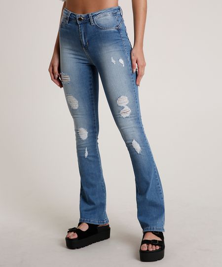 Calca-Jeans-Feminina-Sawary-Boot-Cut-Push-Up-Cintura-Alta-Destroyed-Azul-Medio-9820354-Azul_Medio_1