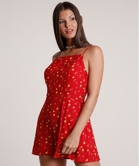 Macaquinho-Feminino-Estampado-Floral-com-Sobreposicao-Alca-Fina-Vermelho-9681415-Vermelho_1