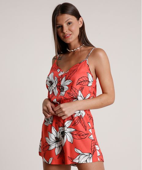 Macaquinho-Feminino-Estampado-Floral-Alca-Fina-Coral-9785862-Coral_1