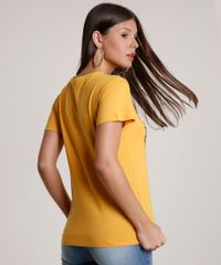 Blusa-Feminina-Leao-Manga-Curta-Decote-Redondo-Mostarda-9729852-Mostarda_2