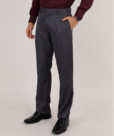 Calca-Social-Masculina-Reta-Alfaiatada-com-Bolsos-Cinza-Mescla-Escuro-9648336-Cinza_Mescla_Escuro_1
