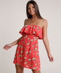 Vestido-Feminino-Curto-Ciganinha-Estampado-Floral-Manga-Curta-Coral-9691586-Coral_1
