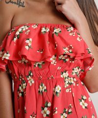 Vestido-Feminino-Curto-Ciganinha-Estampado-Floral-Manga-Curta-Coral-9691586-Coral_4