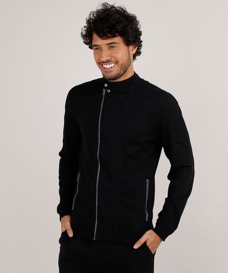 Jaqueta-Masculina-Biker-Slim-Fit-em-Moletom-Preta-9347562-Preto_1
